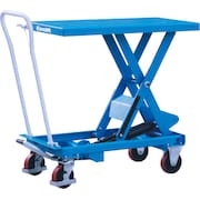 EOSLIFT Industrial Grade TA30 Manual Scissor Lift Table Cart 660 lbs. Capacity, Table Size 19.7 in. x 32.6 in. with Swivel Rear Caster and Rigid Stationary Front Caster Wheels TA30